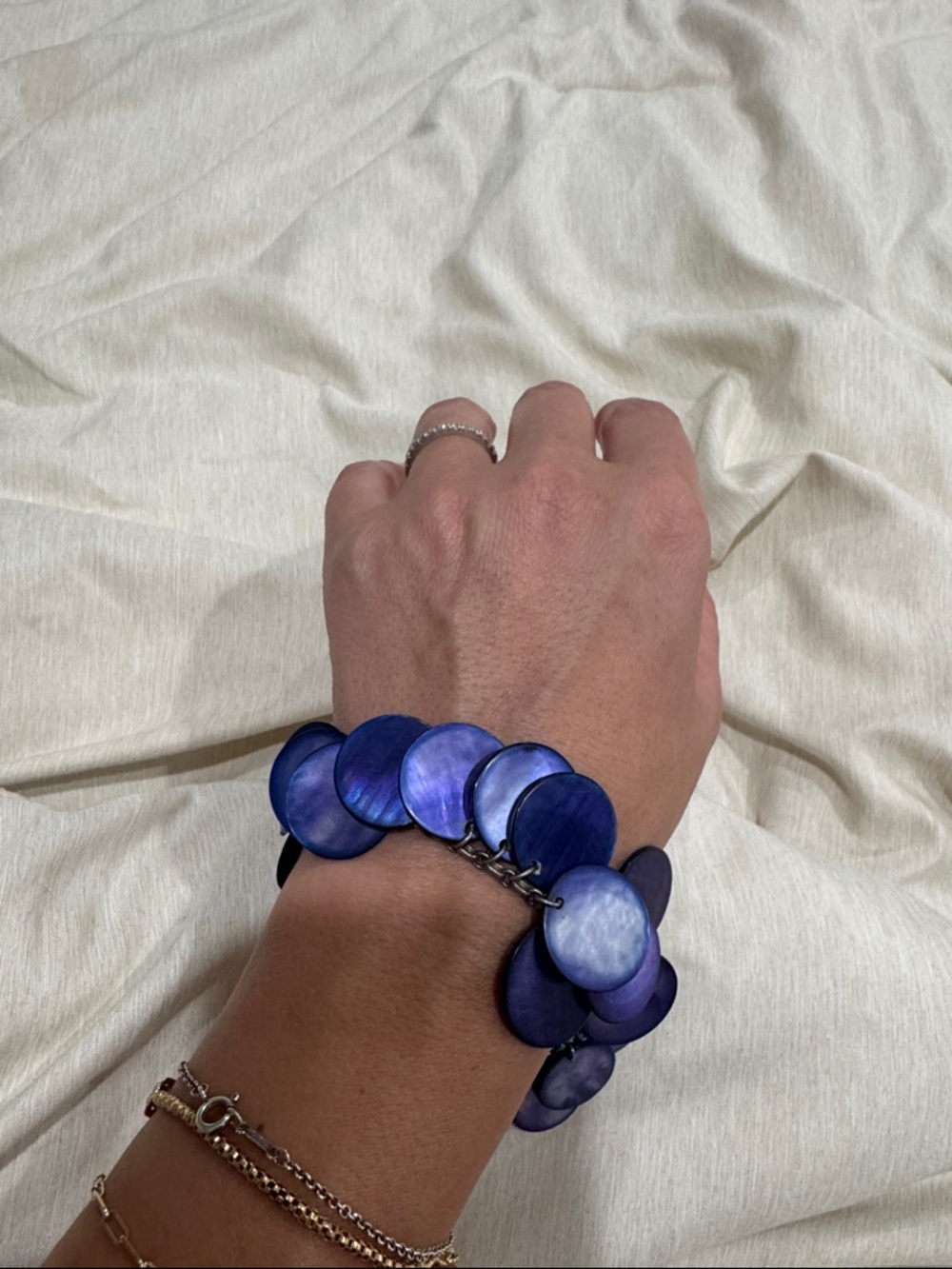 Iridescent Purple  Disc Bracelet